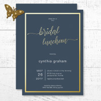 Opulent Blue Modern Minimal Bridal Luncheon