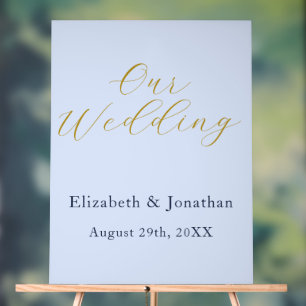 Opulent Blue Wedding Acrylic Sign