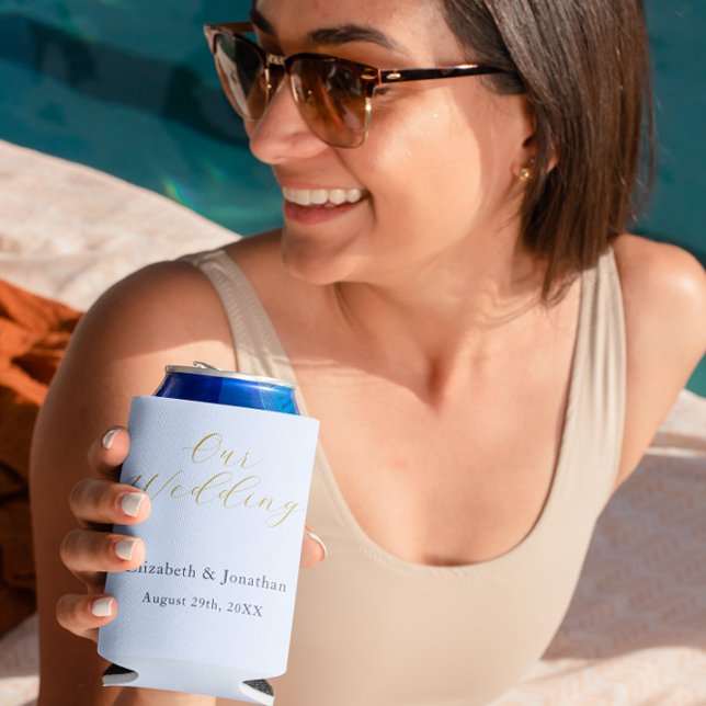 Opulent Blue Wedding Can Cooler (Creator Uploaded)