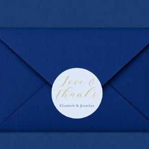 Opulent Blue Wedding Classic Round Sticker