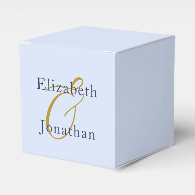 Opulent Blue Wedding Favour Box (Front Side)