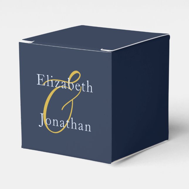 Opulent Blue Wedding Favour Box (Front Side)