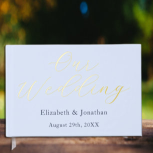 Opulent Blue Wedding Guest Book
