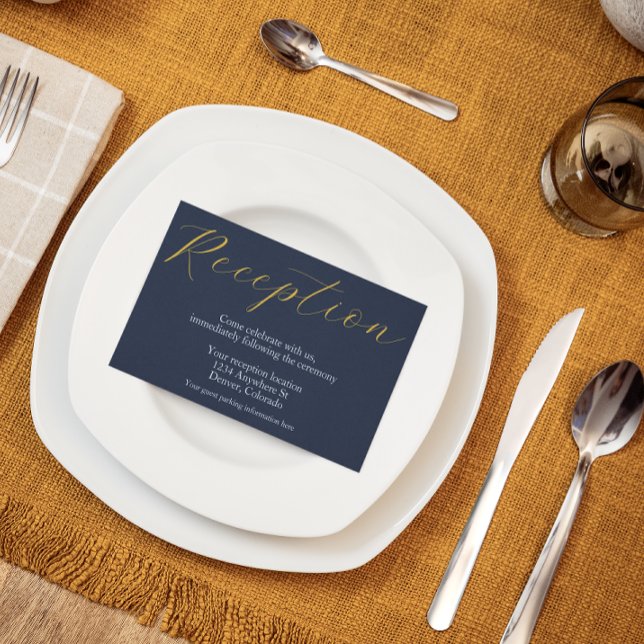 Opulent Blue Wedding Reception Enclosure Card (Creator Uploaded)