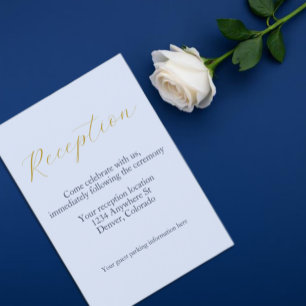 Opulent Blue Wedding Reception Enclosure Card
