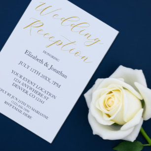 Opulent Blue Wedding Reception Invitation