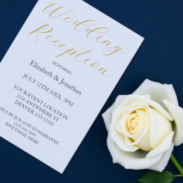 Opulent Blue Wedding Reception Invitation (Creator Uploaded)