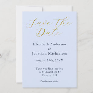 Opulent Blue Wedding Save The Date
