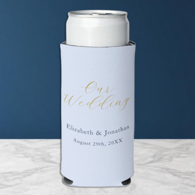Opulent Blue Wedding Seltzer Can Cooler (Creator Uploaded)