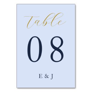 Opulent Blue Wedding Table Number