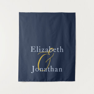 Opulent Blue Wedding Tapestry