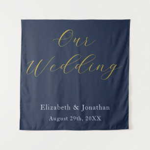 Opulent Blue Wedding Tapestry