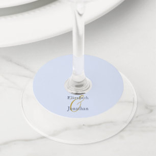 Opulent Blue Wedding Wine Glass Tag