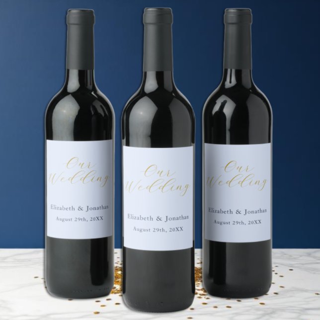 Opulent Blue Wedding Wine Label (Creator Uploaded)
