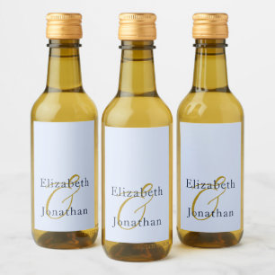 Opulent Blue Wedding Wine Label