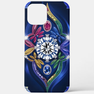 Opulent Elegance: Diamond & Gemstone Engraved iPhone 12 Pro Max Case