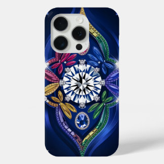 Opulent Elegance: Diamond & Gemstone Engraved iPhone 15 Pro Case