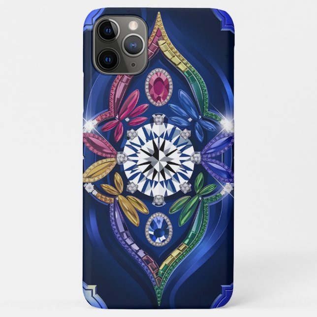 Opulent Elegance: Diamond & Gemstone Engraved  Case-Mate iPhone Case (Back)