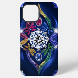 Opulent Elegance: Diamond & Gemstone Engraved iPhone 12 Pro Max Case