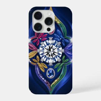 Opulent Elegance: Diamond & Gemstone Engraved iPhone 15 Pro Case