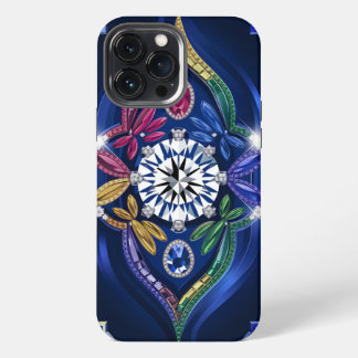 Opulent Elegance: Diamond & Gemstone Engraved iPhone 13 Pro Max Case