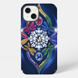 Opulent Elegance: Diamond & Gemstone Engraved iPhone 13 Case