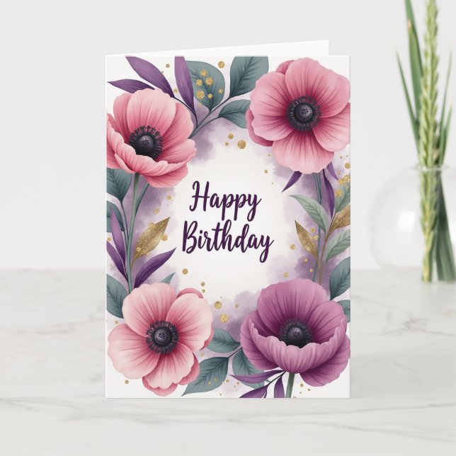 Opulent Floral Birthday Card (Front)