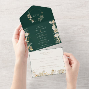 Opulent Gilded Garden Wedding All In One Invitation