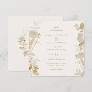 Opulent Gilded Garden Wedding Invitation