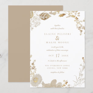 Opulent Gilded Garden Wedding Invitation
