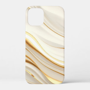 "Opulent Gold and Cream Marble Swirls" iPhone 12 Mini Case