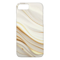"Opulent Gold and Cream Marble Swirls"