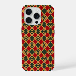 Opulent Gold and Red Floral iPhone 15 Pro Case
