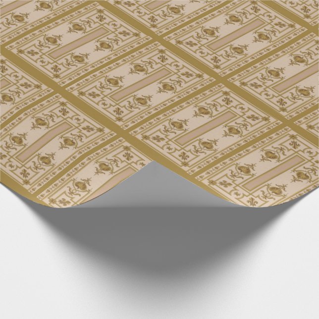 opulent gold baroque print wrapping paper (Corner)