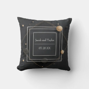 Opulent Gold Sphere Abstract Geometric Layer Cushion