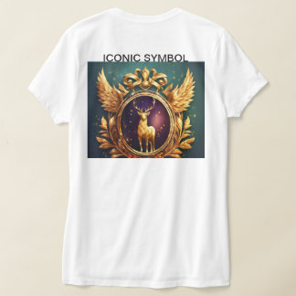 Opulent Golden Laurel Crest Logo T-Shirt