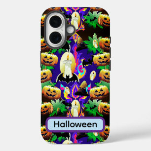 Opulent Halloween Spooky Pumpkins and Pattern iPhone 16 Case