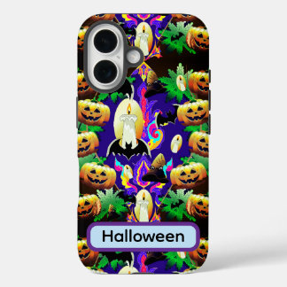 Opulent Halloween Spooky Pumpkins and Pattern iPhone 16 Case