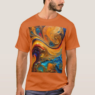 Opulent Oil and Water Abstract Masterpiece T-Shirt
