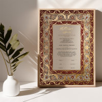 Opulent Red Gold Ivory Islamic Nikkah Ceremony