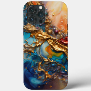 Opulent Symphony: A Vivid Abstract Masterpiece in  iPhone 13 Pro Max Case