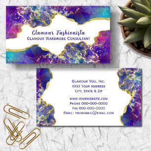 Opulent Watercolor Fire Opal Gemstone Design Business Card