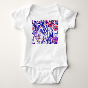 Opulent Watercolor Florals: Garden Background. Baby Bodysuit