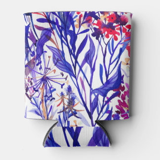 Opulent Watercolor Florals: Garden Background. Can Cooler