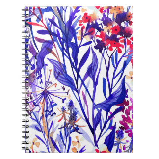 Opulent Watercolor Florals: Garden Background. Notebook
