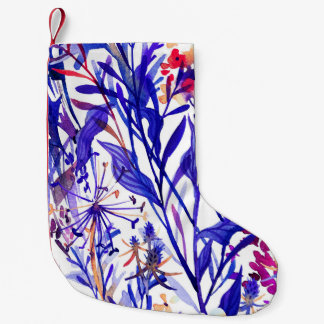 Opulent Watercolor Florals: Garden Background. Small Christmas Stocking