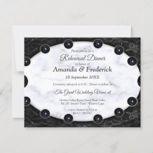 Opulent  White & Black Marble Spheres Invitation