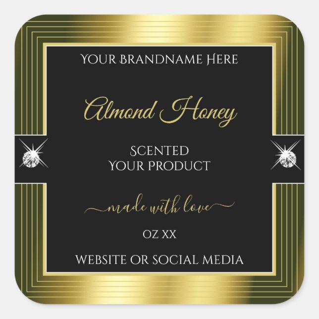 Opulently Black Gold Shiny Brilliant Product Label (Front)