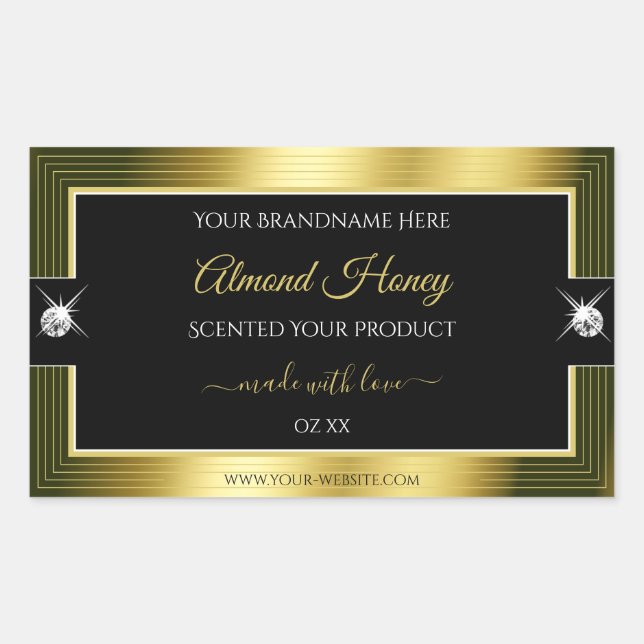 Opulently Black Gold Shiny Brilliant Product Label (Front)