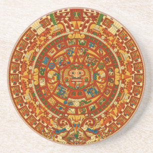 OPUS Aztec Sun Stone Calendar Coaster